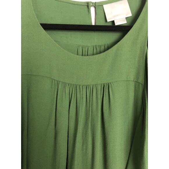 Maeve Women's Small Cape Sleeve Gathered Front Top Green - Picture 4 of 6